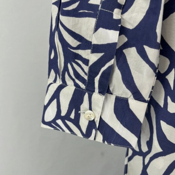 La Plage NWT Womens S Blue Leaf Maxi Shirt Dress - Picture 8 of 15